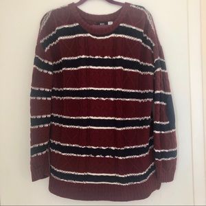 BDG, urban outfitters Maroon/Navy/White sweater